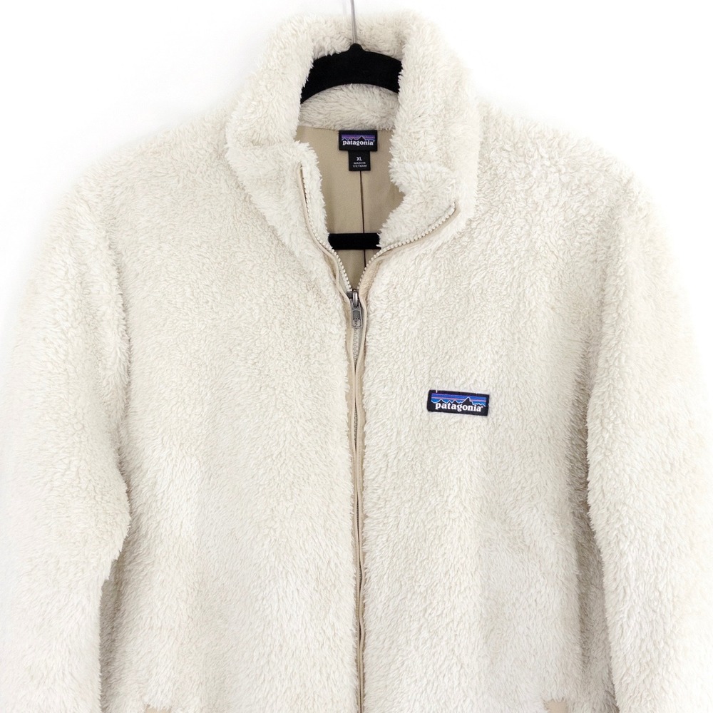 Patagonia Los Gatos Fleece Jacket Women's XL Full Zip Sherpa Cream Cozy - Picture 7 of 9